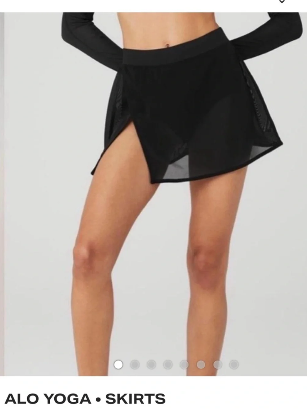 ALO Yoga Black Mesh Active Skort